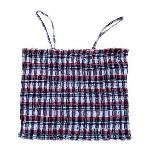Vintage 90s Nevada plaid spaghetti strap top